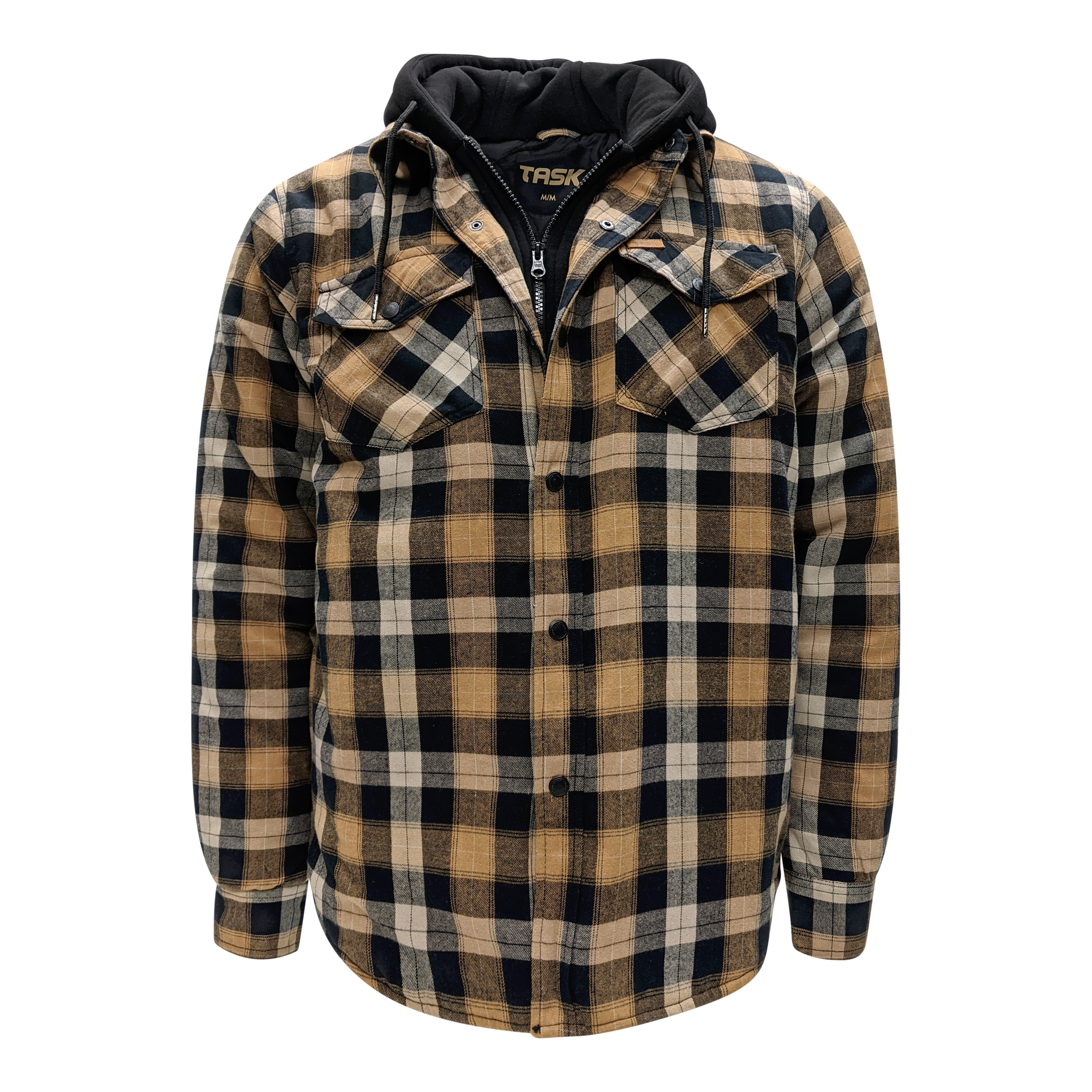 veste en flanelle matelassée avec capuchon